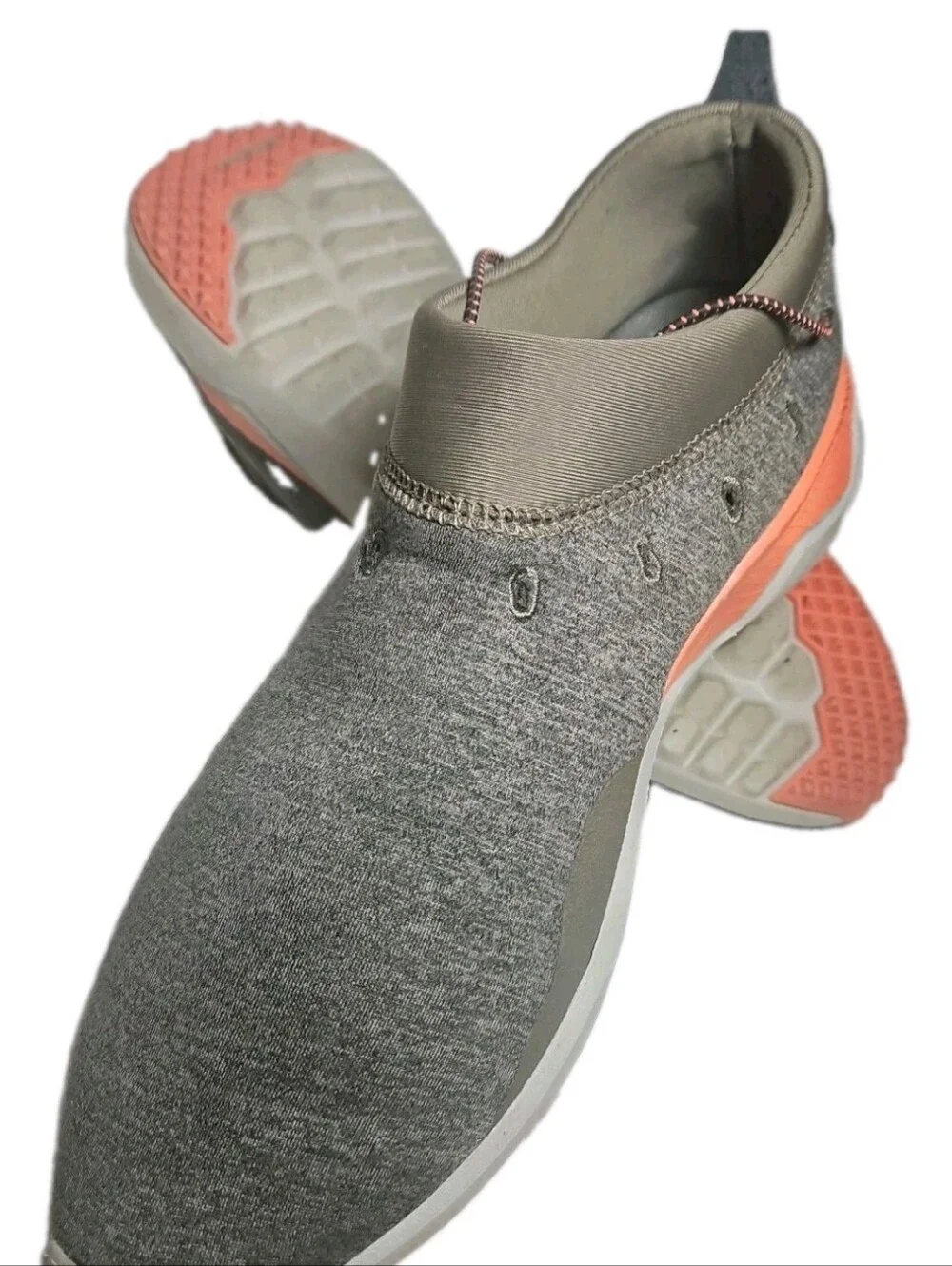 Merrell Cloud Moc Knit Slip-On Sneaker   Women 8.5 Gray/Orange Walk 515738[8A